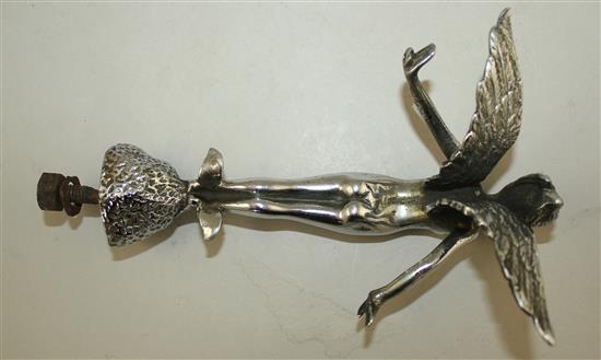 A 1930s chrome plated car mascot, 7in.